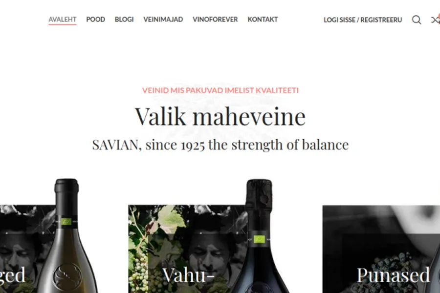 vinoforever.ee ekraanitõmmis